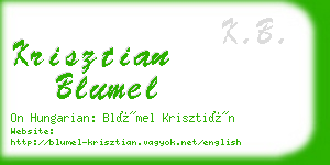 krisztian blumel business card